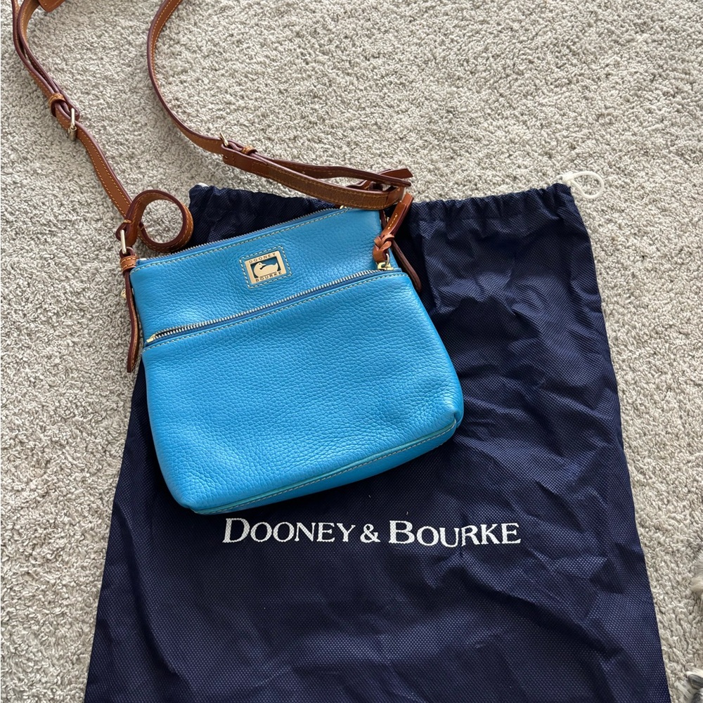 Dooney & Bourke Teal and Tan Crossbody Bag